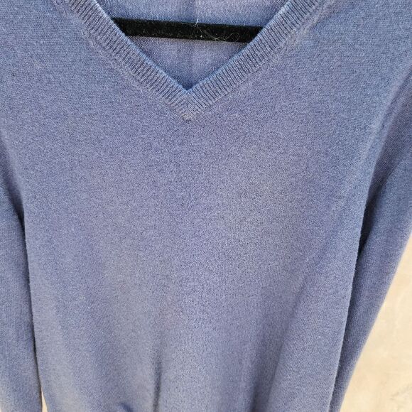 Piatelli barney's new york blue cashmere v neck sweater - Picture 3 of 4